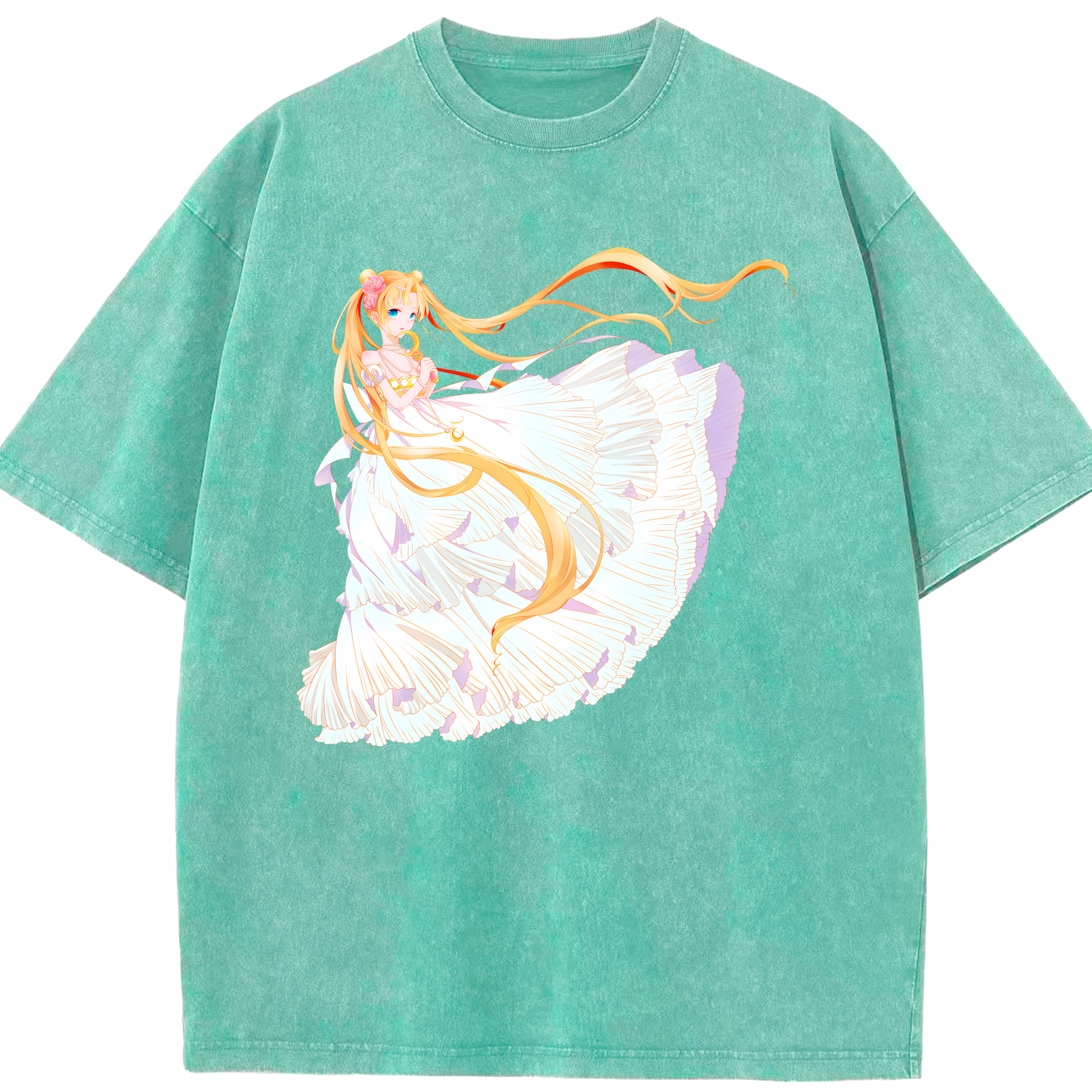 （画像用） 美少女戦士セーラームーン 愛野 美奈子 あいの みなこ Sailor Moon Aino Minako 綿100% ヴィンテージ風 半袖Tシャツ（フロントプリント）